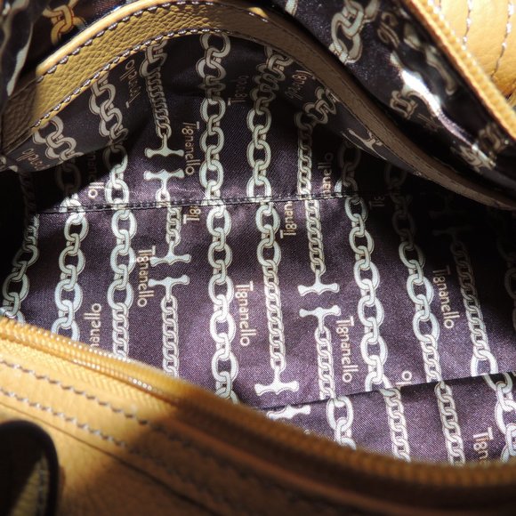 Tiganello Yellow Leather Small Barrell Bag New - Picture 5 of 5